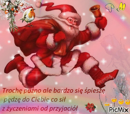 Mikołaj pędzi :) - GIF animate gratis