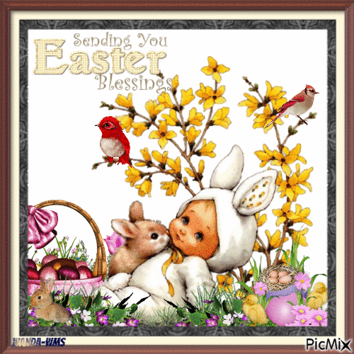 Easter-bunnies-baby-blessings - Δωρεάν κινούμενο GIF