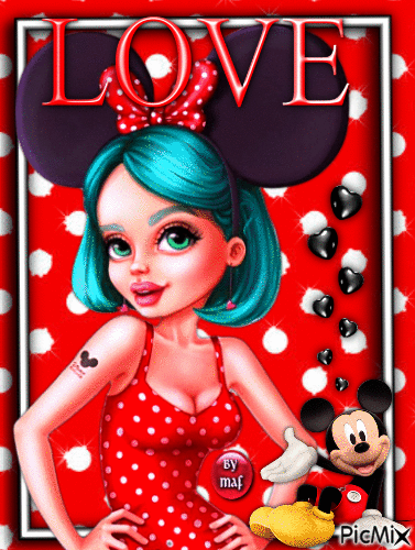 Love Mickey - GIF เคลื่อนไหวฟรี