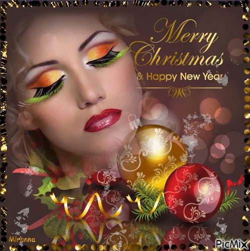Merry Christmas and Happy New Year - Free animated GIF
