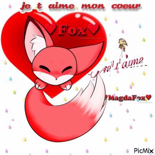 FOX JE TAIME - Бесплатный анимированный гифка