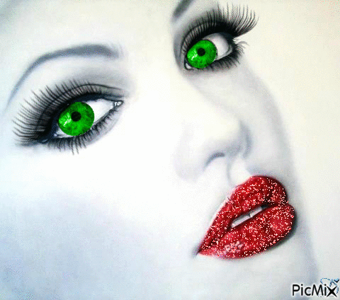 Зеленые глаза - Ingyenes animált GIF