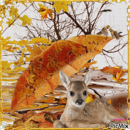 autumn reindeer - Gratis animerad GIF