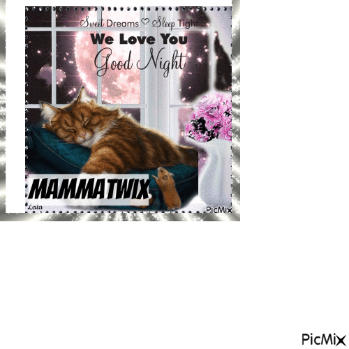 a goodnight cat - Ingyenes animált GIF