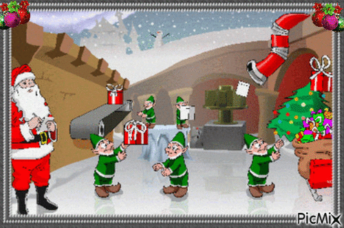 Oficina de Papai Noel - GIF animate gratis