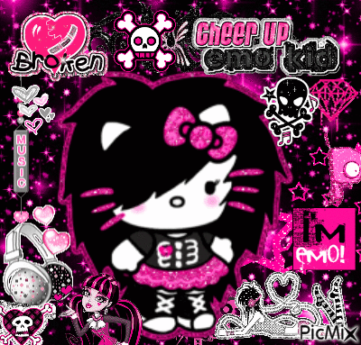 emo hello kitty (drawing by me) - Kostenlose animierte GIFs