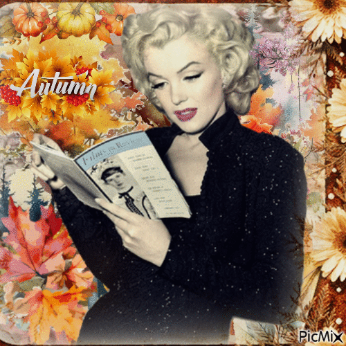 Marilyn Monroe - Acuarela de otoño - Gratis animeret GIF