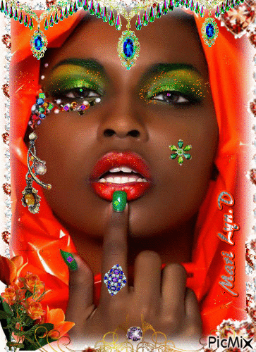 FEMME AFRICAINE (2) MARY - GIF animé gratuit - PicMix