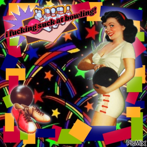 vintage bowling - zdarma png
