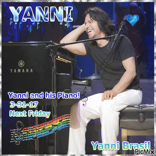 Yanni and his Piano! - Бесплатный анимированный гифка