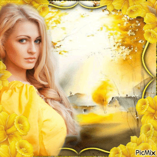 Woman Yellow-Rm-08-30-23 - Ingyenes animált GIF
