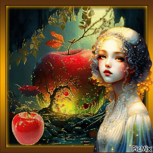 Волшебное яблоко - Бесплатный анимированный гифка