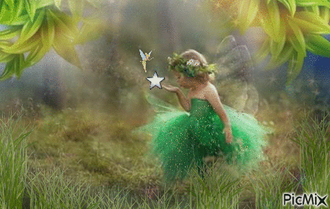 Little Green Fairy - GIF animado gratis