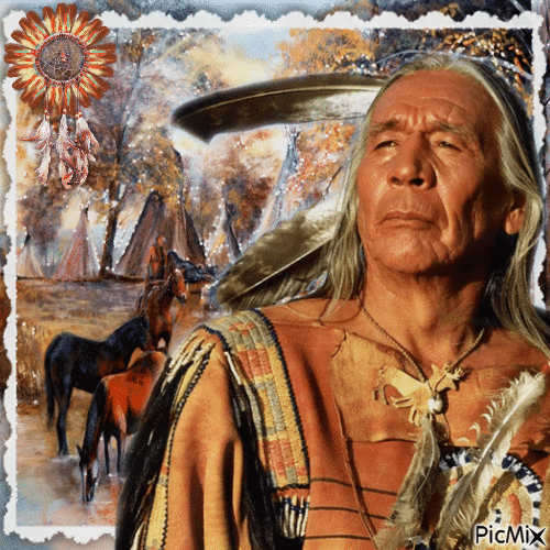 Schauspieler der amerikanischen Ureinwohner - Бесплатный анимированный гифка