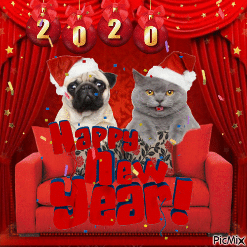 Happy New Year 2020;) - GIF animasi gratis