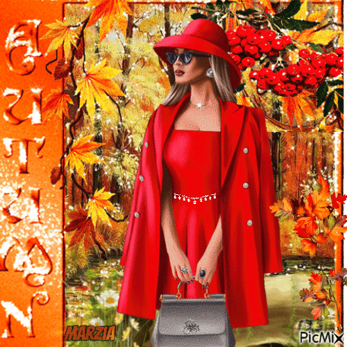 marzia - AUTUNNO IN ROSSO - Free animated GIF