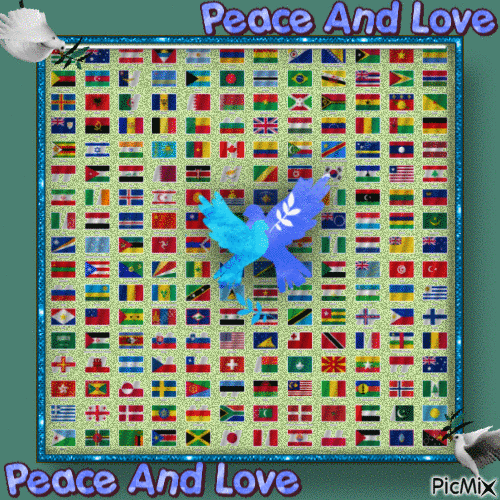peace & love - GIF animado grátis