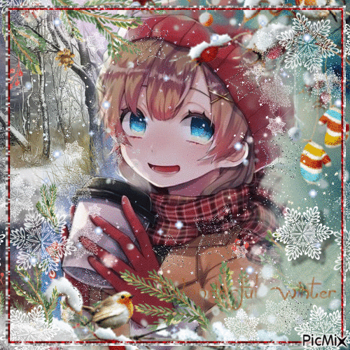 winter day with coffee - Бесплатный анимированный гифка