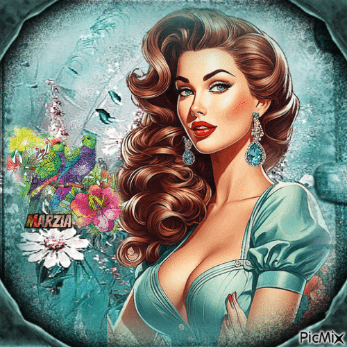marzia - donna turchese - 無料のアニメーション GIF