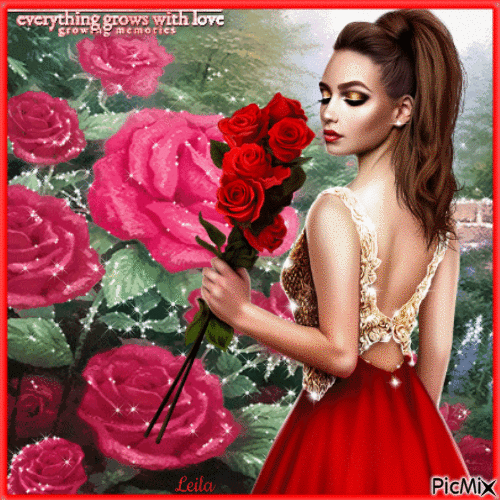 Rose garden. Everything grows with love - GIF เคลื่อนไหวฟรี