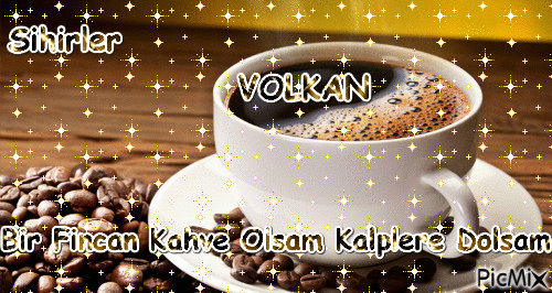 Bir Fincan Kahve Olsam Kalplere Dolsam - Ingyenes animált GIF