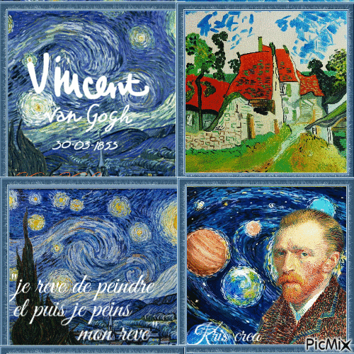 Vincent Van Gogh - Animovaný GIF zadarmo