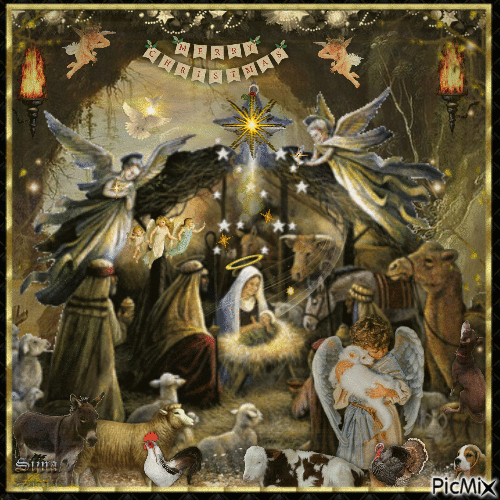 Christmas nativity scene - Besplatni animirani GIF