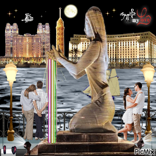 Egypt - Cairo - Nile Corniche - Good evening - GIF เคลื่อนไหวฟรี