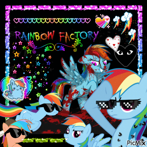 rainbow dash swag mlp rainbow factory - Gratis animerad GIF