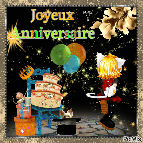 Joyeux Anniversaire - Animovaný GIF zadarmo