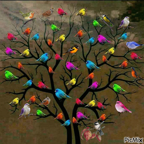 Drzewko ptaszkowe - GIF animate gratis