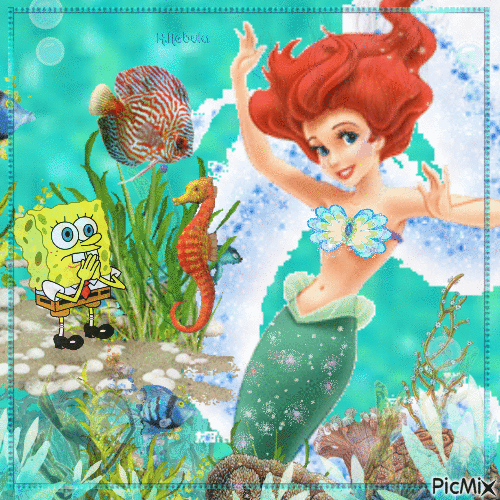 Spongebob & Ariel-contest - Gratis geanimeerde GIF