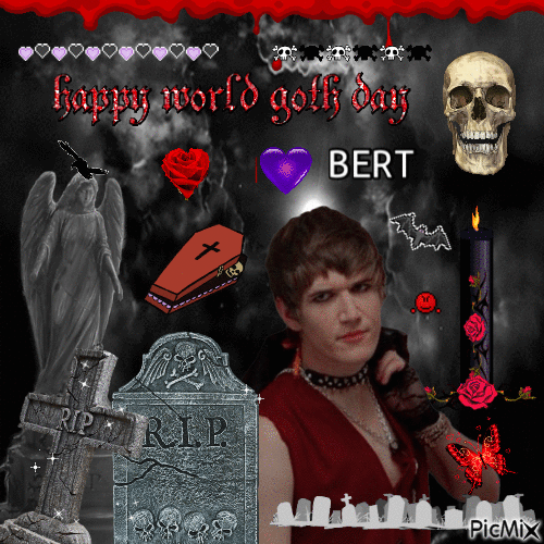 Happy world goth day Bert - Darmowy animowany GIF