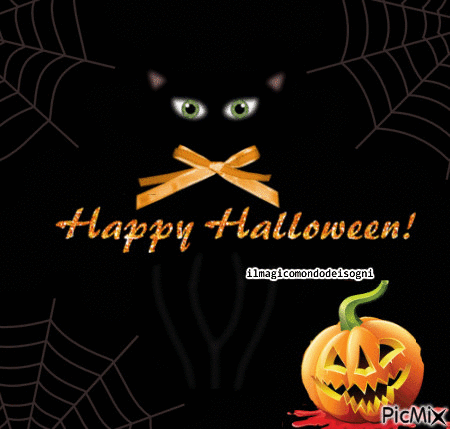 happy halloween gatto - Besplatni animirani GIF