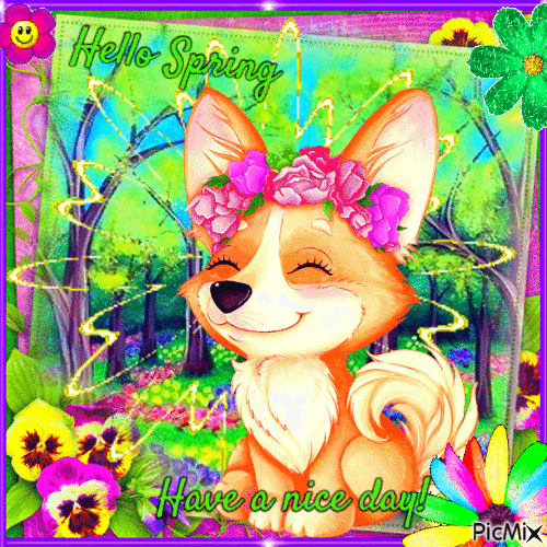 Spring Fox - GIF animado grátis