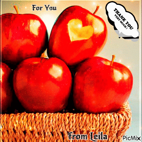 For You. Thank you very much. From Leila - Бесплатный анимированный гифка