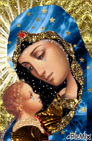vierge Marie et l 'enfant Jésus - Darmowy animowany GIF