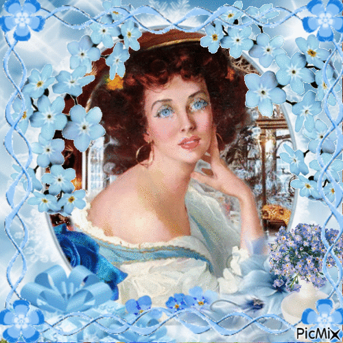 Lady in blue - Δωρεάν κινούμενο GIF