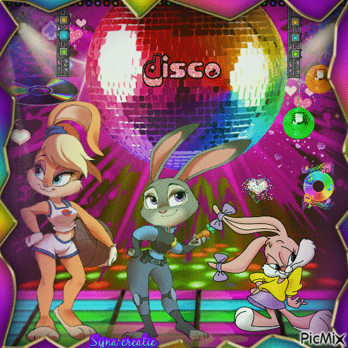 Lola Bunny - Disco - Zdarma animovaný GIF