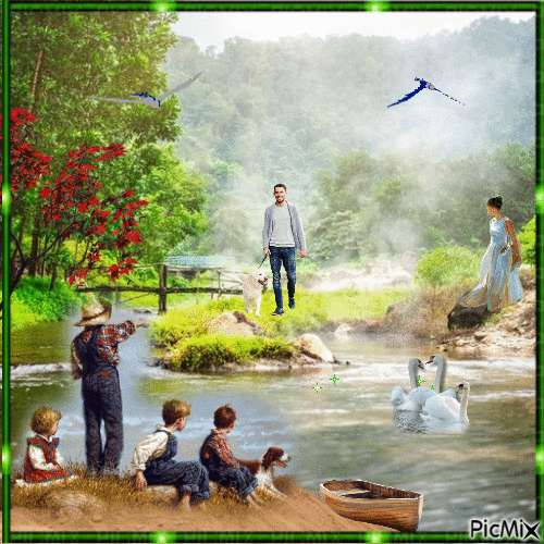 a day at the river - GIF เคลื่อนไหวฟรี
