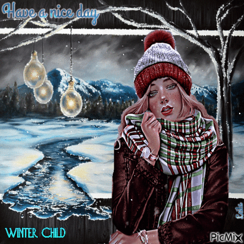 Have a nice day. Winter child - GIF animate gratis