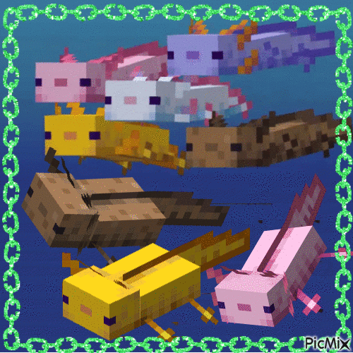 Minecraft Axolotl - Бесплатни анимирани ГИФ