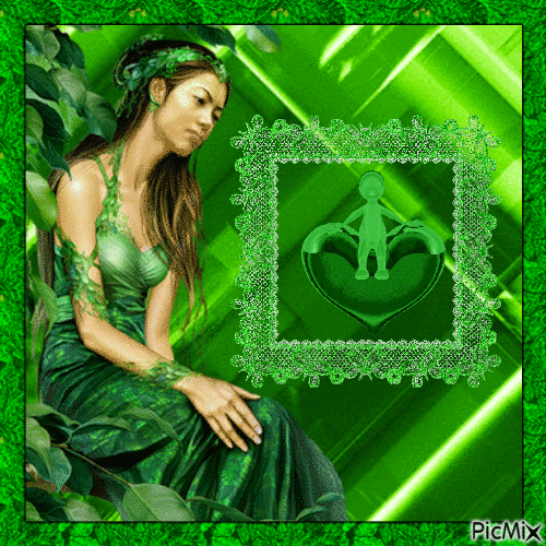 Woman Green Tones - Gratis geanimeerde GIF