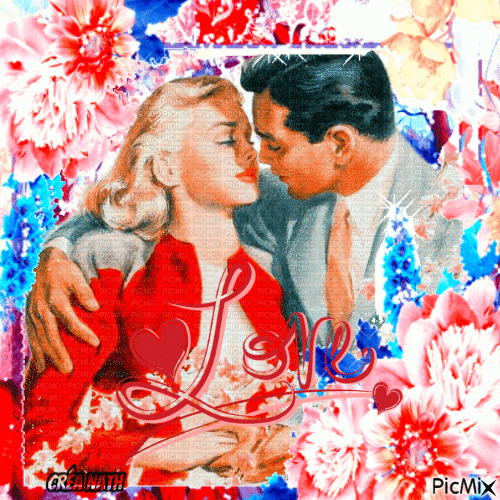 Couple romantique vintage - Бесплатный анимированный гифка