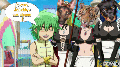 En'o et les trois servantes animales - 無料のアニメーション GIF
