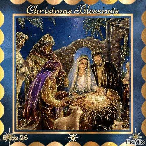 Christmas Blessing (Nativity Scene) - GIF animasi gratis