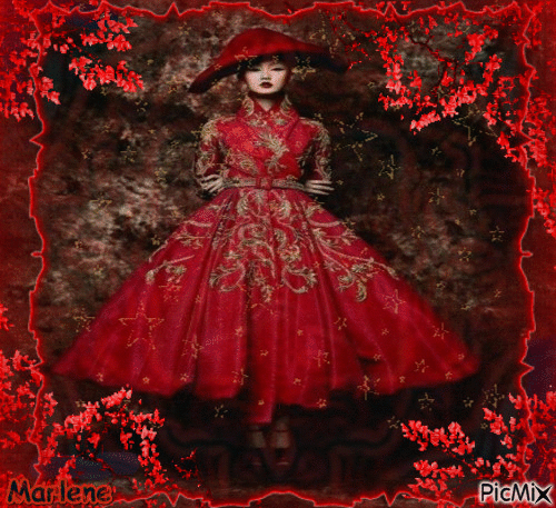 Portrait Woman Colors Deco Glitter Couture Red Fashion Fashion Glamour Hat - Animovaný GIF zadarmo