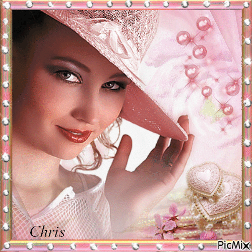 Woman in pink hat - Free animated GIF
