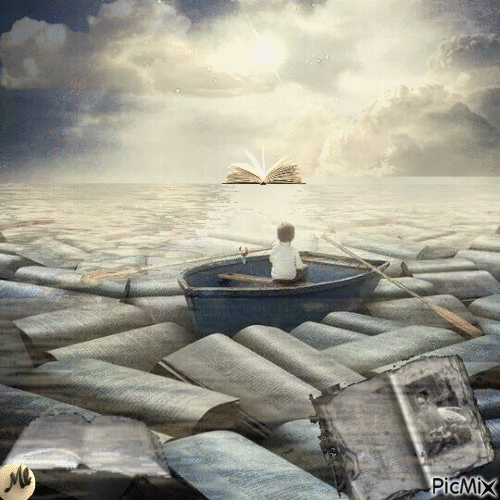 Libros bajo el mar - Ingyenes animált GIF