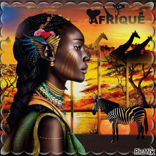 Femme Afrique - Zdarma animovaný GIF